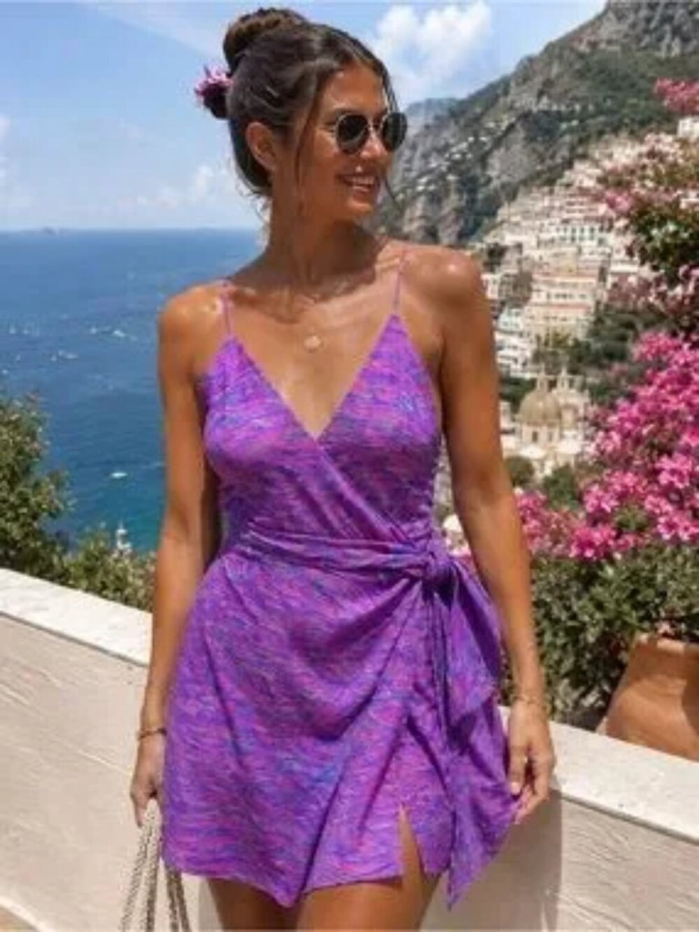 VIX Paula Hermanny Giverny Gisa Wrap Mini Dress S NWT